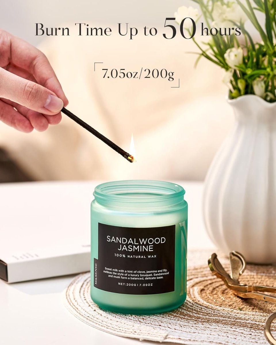 M&amp;SENSE Eucalyptus &amp; Mint Soy Candles for Home Scented, 11.6oz 70 Hour Burn Aromatherapy Candle Gift for Stress Relief, Meditation, Yoga, Relaxing SPA, Reusable Jar for Men and Women - Homesidy.com