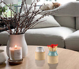 dgudgu Match Cloche Decorative Matches Jar with Match Striker Set of 2 Mini Pottery Match Holder with Striker - Homesidy.com