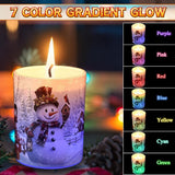 Electricwise Christmas Scented Candle Gift Set for Women, LED Xmas Candles Can Change Into 7 Colors, Winter Candle with 7.6oz Soy Wax Fir Holiday Candles for Christmas Women Gift(Snowman) - Homesidy.com