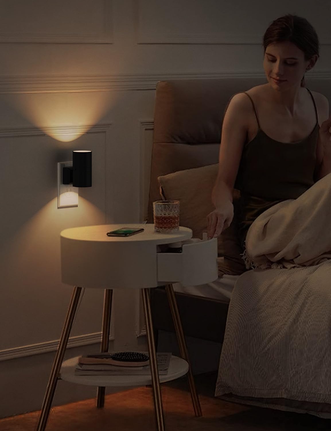 L LOHAS LED Night Light Plug in, Modern Night Lights Plug into Wall, Dusk to Dawn Sensor, Soft White 3000K, 0 - 100LM Adjustable Brightness, Dimmable Night Lights for Hallway Bedroom Stairway, 2 Pack - Homesidy.com