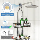 Joqixon Upgraded Extended Length Shower Organizer with Hooks, Rustproof Shampoo Soap Holder, Large Hanging Bathroom Caddy - Homesidy.com