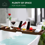 ROYAL CRAFT WOOD Bathtub Tray Caddy for Tub, Bamboo Bath Shelf, Premium Foldable Wood Bath Table, Expandable Bathtub &amp; Bathroom Accessories, New Home Gifts for Mom, Housewarming, Anniversary, Wedding - Homesidy.com