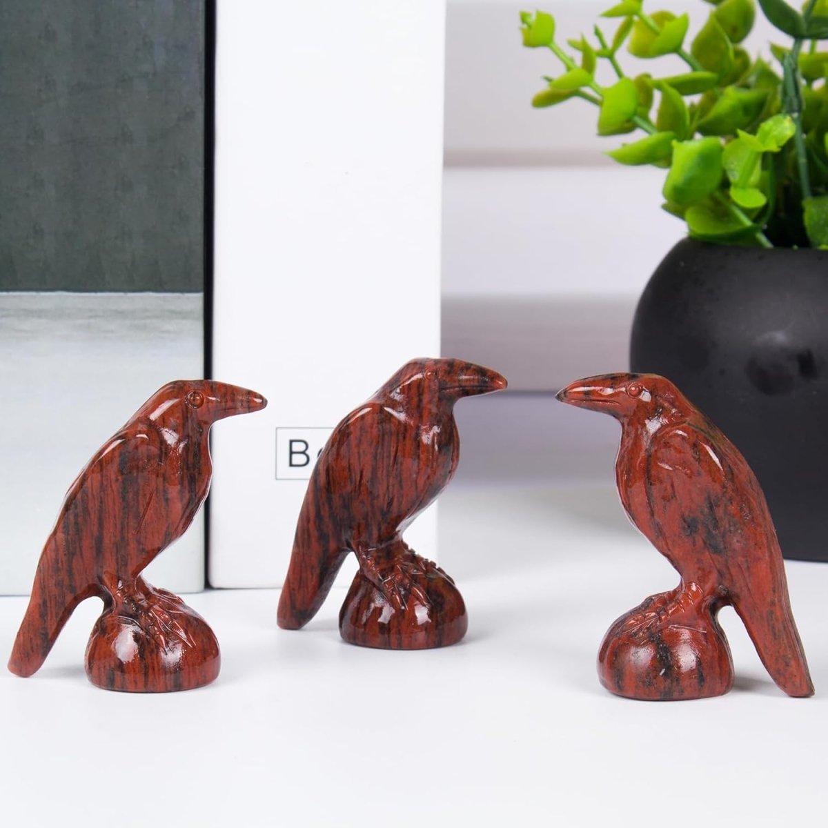 QLRSUXN Natural Black Obsidian Raven Figurines,2 Inch Healing Crystal Animal Statues,Lucky Guardian Pocket Crow Figurines as Women’s Gifts,Raven Statues for Office Home Decor and Ornament. - Homesidy.com
