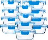 M MCIRCO 24 - Piece Glass Food Storage Containers with Upgraded Snap Locking Lids,Glass Meal Prep Containers Set - Airtight Lunch Containers, Microwave, Oven, Freezer and Dishwasher - Homesidy.com