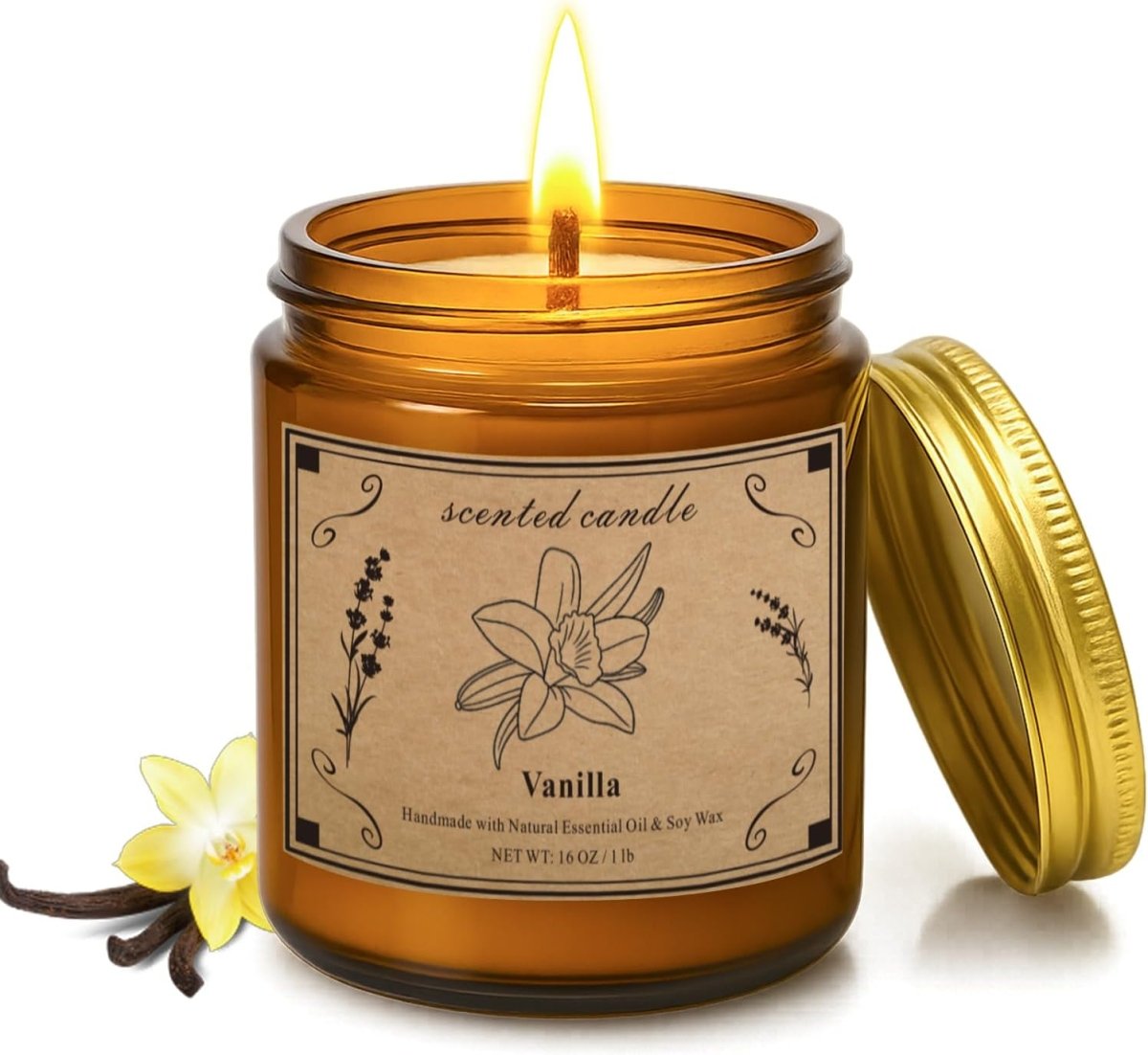 Candles for Home Scented, 16oz Large Soy Wax Lavender Scented Candle, 100 Hour Burn Time, Aromatherapy Candle, Ideal for Christmas, Anniversary, Birthday Gift - Homesidy.com