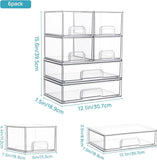 Vtopmart Stackable Storage Drawers Set of 5, Clear Plastic Organizer Bins for Baby Bottle, Beauty Supplies Storage, Ideal for Kichen Countertop, Vanity, Bathroom, Cabinet, Pantry Organization - Homesidy.com