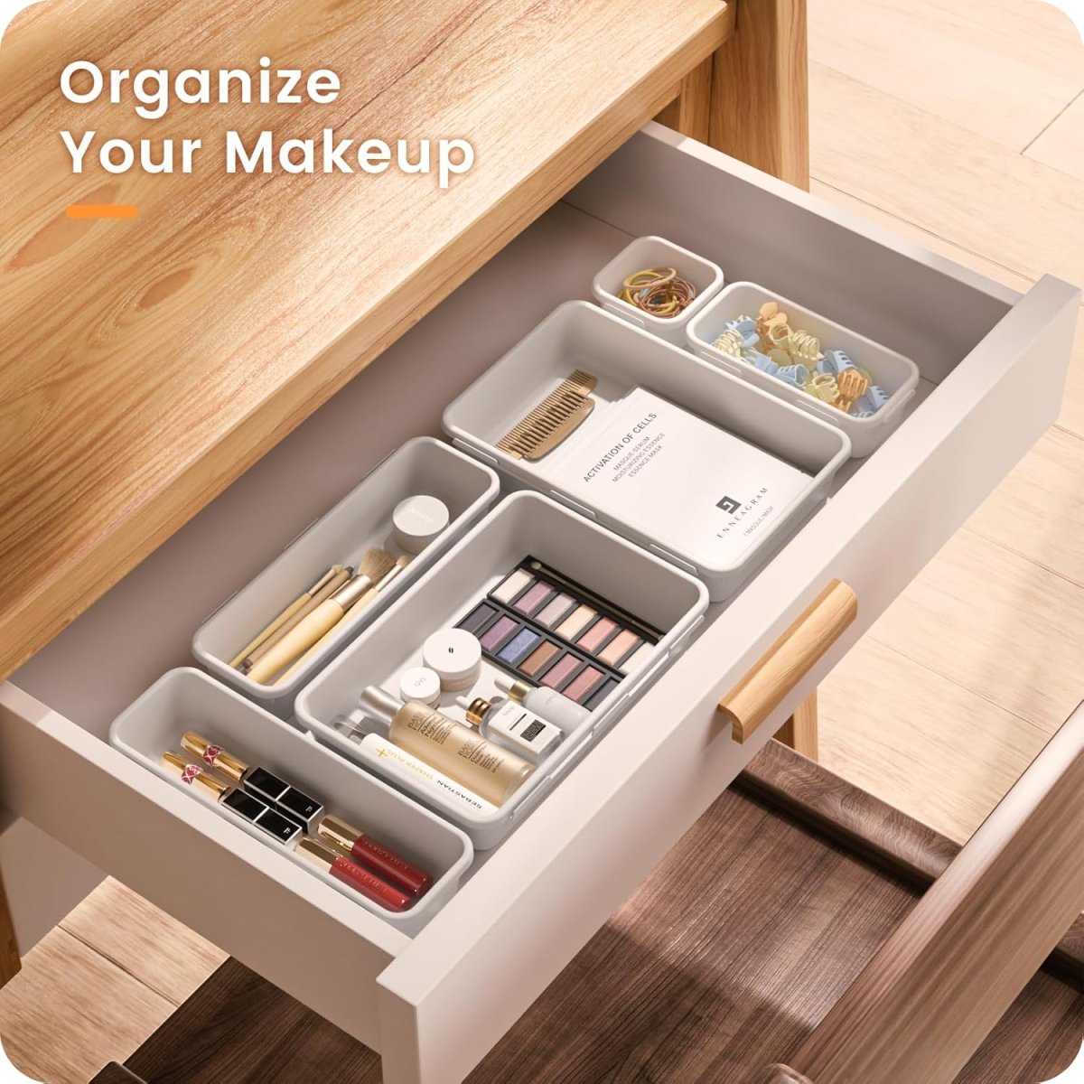 A - LuGei 【Military Grade Drawer Organizer, 【𝟱𝗦𝗶𝘇𝗲】 Makeup organizer, 【Holds 177 Items】 Bathroom Organizers and Storage, Organization and Storage, Desk Drawer Organizer for Bathroom Vanity - Homesidy.com
