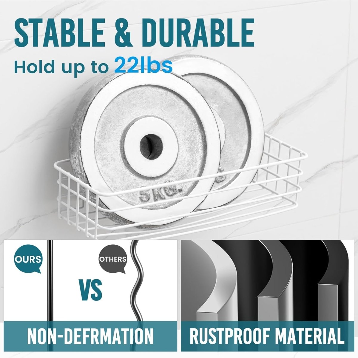 TAILI Shower Caddy Suction Cup 2 Pack with Hooks &amp; Soap holder, Heavy Duty Shower Organizer for Bathroom, No Drilling Bathroom Organizer with Large Capacity, Black Metal Storage Basket - Homesidy.com