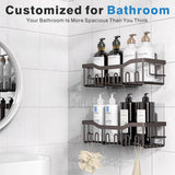 EUDELE 5 - Pack Rustproof Stainless Steel Shower Caddy Set– No Drill Adhesive Bathroom Organizer, Space - Saving Shower Shelves for Apartment Essentials, Bathroom/Kitchen Storage Home Decor - L Size - Homesidy.com