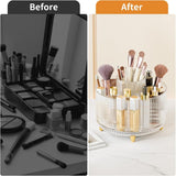 fanado 360° Rotate Makeup Brush Holder Organizer, Makeup Organizers Countertop, Makeup organization and Skincare Storage for Vanity, Desktop, Bathroom (White) - Homesidy.com