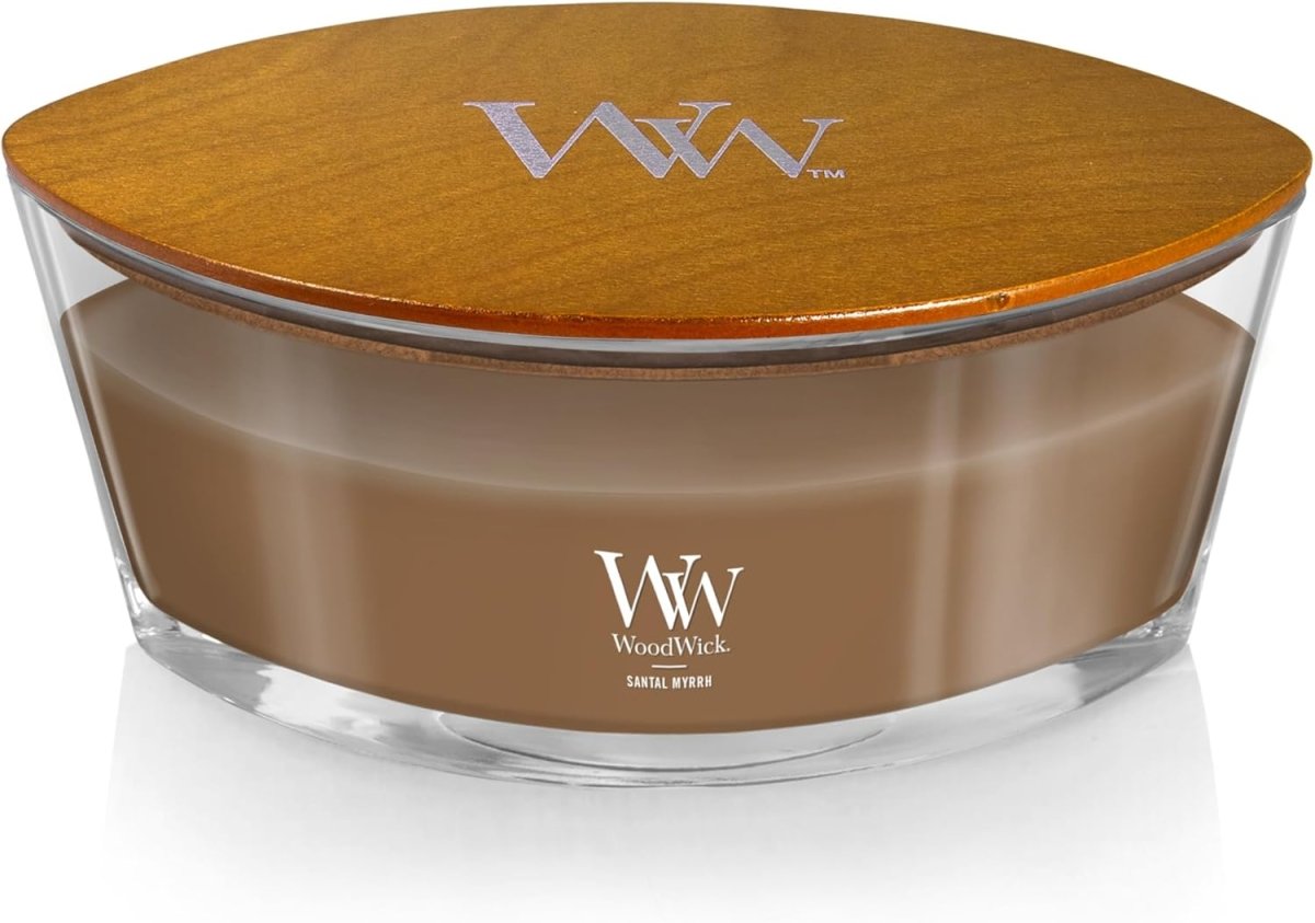 WoodWick Marine Amber Holiday Candle Gifts for Women and Men, 9.7 oz Precious Metals Collection with Crackling Wick - Homesidy.com