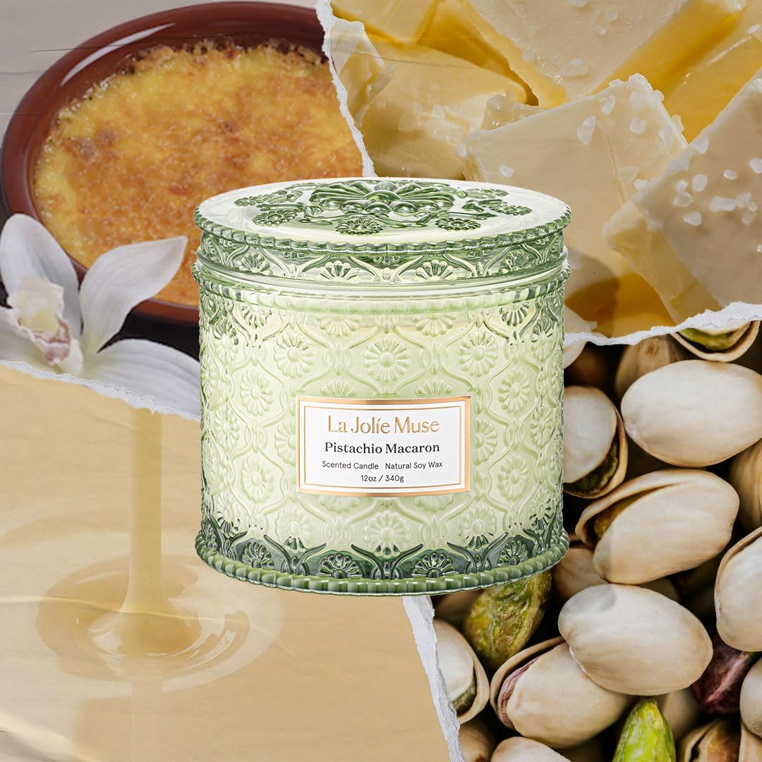 LA JOLIE MUSE Sahara Amber Candle – Bergamot, Clove &amp; Amber | 12 oz Large 2 - Wick Soy Wax Candle | 60 Hours Clean Burn | Gift - Ready for Hosts &amp; Gatherings | Elegant Home Décor - Homesidy.com