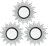 3 Pack Metal Mirrors for Wall Sunburst Wall Mirrors Home Décor Decorative Hanging Wall Art for Living Room Bedroom Entryway (Gold, Flower Sunburst) - Homesidy.com