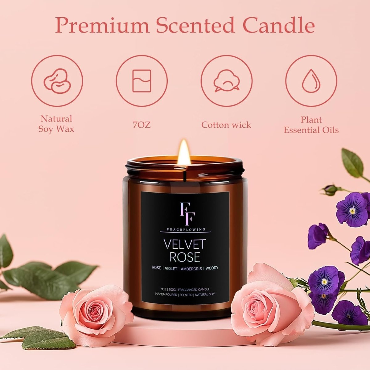 Vanilla Coconut Candle, Scented Candle for Home Soy Wax Candle, Aromatherapy Candle Gift for Women Men, 7oz - Homesidy.com