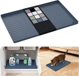 URMONA Waterproof Silicone Under Sink Mat 31 x 22 Shelf Liner for Kitchen and Bathroom, Cabinet and Counter Protector, Storage and Organizers, Litter Mat, Pet Cat Puppy Essentials(Dark Grey) - Homesidy.com