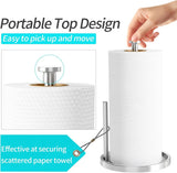 Paper Towel Holder Countertop, Standing Paper Roll Holder with Anti Slip Weighted Base, Stainless Steel Freestanding Paper Towel Holder for Kitchen, Black - Homesidy.com