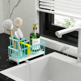 Cisily Black Sponge Holder for Kitchen Sink, Sink Caddy Organizer with High Brush Holder, Kitchen Countertop Organizers and Storage Essentials, Rustproof 304 Stainless Steel, Soap Dispenser Organize - Homesidy.com