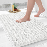 Yimobra Bathroom Rugs Non Slip Washable - Ultra Soft Absorbent Chenille Bath Mat, Quick Dry Shaggy Floor Carpet for Tub Shower, Gray Home Decor Accessories, 24x17 Inch - Homesidy.com