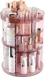 Rotating Makeup Organizer, DIY 8 Adjustable Layers Spinning Skincare Organizer, Cosmetic Display Case with Brush Holder Perfume Tray, Multi - Function Storage Carousel for Vanity Bathroom Countertop - Homesidy.com