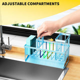 Cisily Kitchen Sink Caddy Organzier with High Brush Holder, Sponge Holder for Sink, 304 Rustproof Stainless, Kitchen Countertop Soap Dispenser Organizer, Kitchen Decor and Accessories - Homesidy.com