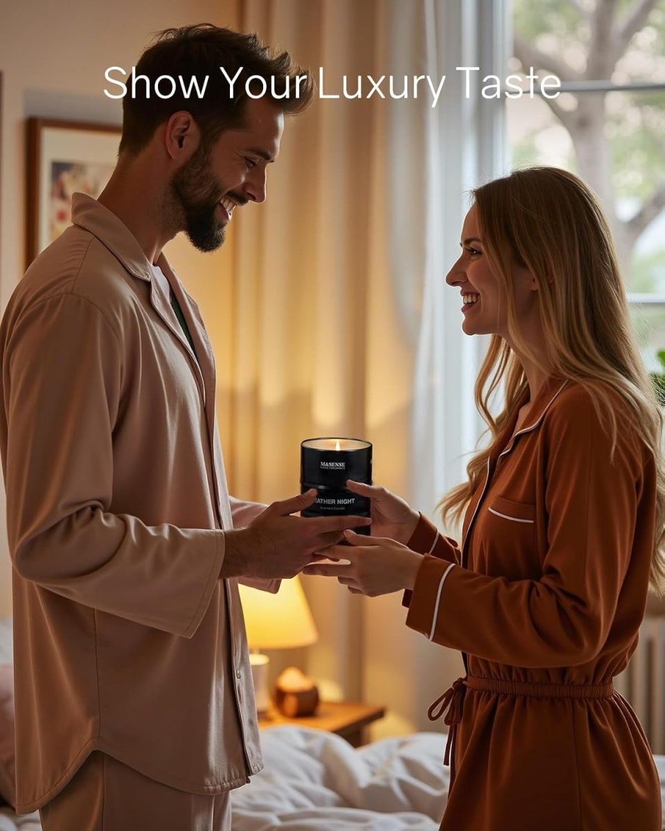 M&amp;SENSE Scented Candle, Tobacco Vanilla Medium Jar Candle Gifts for Men, 70 Hours Slow Burning Natural Soy Candles 11.3oz, Stress Relief Aromatherapy Candles Home Decor, Valentines Day Gifts for Him - Homesidy.com