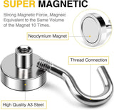 DIYMAG Garage Storage Hooks 6 Pack, 30lbs 2025 Cruise Cabin Ship Essentials N52 Magnetic Hook Heavy Duty Strong Wall Mount Magnets Fridge for Classroom Wall Mount Kitchen Grills Silver - Homesidy.com