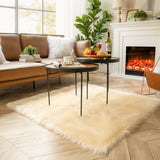 Ashler Faux Fur Rug, Fluffy White Small Sheepskin Rug, Ultra Soft 2x3 Ft Mat, Machine Washable Shag Mats, Nursery Throw for Bed, Living, Kids Room - Homesidy.com