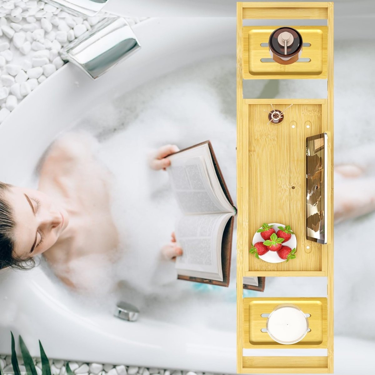 Banlilu Bathtub Tray - Bath Tray Expandable - Bath Tub Tray Table for Bathtub, Ajustable Size, Fits Most Tubs - Homesidy.com