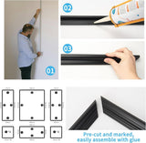 Art3d Pre - Cut Wall Molding Set of 6 pcs, Ready - to - Assemble Wainscoting Panels for Interior Wall Décor Living Room Bedroom Accent Wall - Installed with Glue, 3 Top 3 Bottom - Homesidy.com