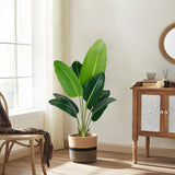 Artificial Bird of Paradise Plant 7Ft Fake Tropical Palm Tree with 17Trunks Faux Banana Leaf Trees in Pot for Home Indoor Outdoor Office Modern Decor Housewarming - Homesidy.com