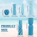 Threlaco 6 Pcs Pillar Candles Modern Aesthetic Ribbed Decorative Candle Set Cute Soy Wax Scented Ribbed Decor for Home(White,2.36 - 6.89 Inch) - Homesidy.com