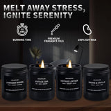 Scented Candle Set, Men Candle Set, Scented Candles for Home, Gifts for Men, 4 Pack Manly Candles Gifts for Mens Scents of Smoke Vanilla/Leather/Oak/Lavender Wood - Homesidy.com
