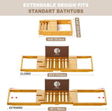 Premium Bathtub Tray Caddy, Expandable Bath Tray, Unique House Warming Gifts, New Home, Anniversary and Wedding Gifts for Couple, Bridal Shower Gift for Women - Homesidy.com