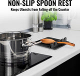 Zulay Kitchen Spoon Rest for Multiple Utensils High Heat - Resistant Silicone Drip Pad, BPA - Free Spoon Holder for Stove Top, Kitchen Gadget Holder for Ladles, Tongs, Cooking Spatula - Makes Great Gift - Homesidy.com