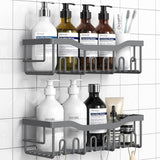 EUDELE 5 - Pack Rustproof Stainless Steel Shower Caddy Set– No Drill Adhesive Bathroom Organizer, Space - Saving Shower Shelves for Apartment Essentials, Bathroom/Kitchen Storage Home Decor - L Size - Homesidy.com