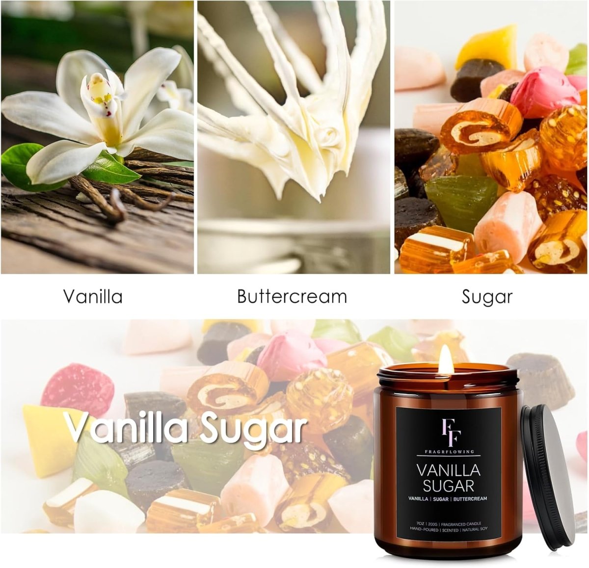 Vanilla Coconut Candle, Scented Candle for Home Soy Wax Candle, Aromatherapy Candle Gift for Women Men, 7oz - Homesidy.com