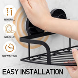 LEVERLOC Corner - adaptive Suction Cup Shower Caddies 2 Pack, Stainless Steel Rustproof Corner Shower Shelf, Large Capacity Removable Suction Cup Bathroom Organizer, Drill - Free Wall Mounted Basket, Gray - Homesidy.com