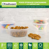 Freshware Food Storage Containers [50 Set] 8 oz Plastic Deli Containers with Lids, Slime, Soup, Meal Prep Containers | BPA Free | Stackable | Leakproof | Microwave/Dishwasher/Freezer Safe - Homesidy.com