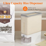 Lifewit Rice Dispenser 25 Lbs(11.3kg), Rice Storage Container Sealed Moisture Proof with Measuring Cup for Kitchen Pantry Household, BPA - Free, 1 Pack - Homesidy.com