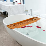 VaeFae Teak Bathtub Tray, Wooden Bath Caddy for Bathtub, Bath Tub Wood Table for Tub - Homesidy.com