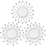 3 Pack Metal Mirrors for Wall Sunburst Wall Mirrors Home Décor Decorative Hanging Wall Art for Living Room Bedroom Entryway (Gold, Flower Sunburst) - Homesidy.com