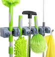 Amazon Basics Rectangular Heavy Duty, Wall Mount Storage Broom, Mop Holder or Tool Organizer with Hooks and Slots for Home, Garage, Garden, Laundry, or Kitchen, 2.36 x 16.9 x 3.35 in, Gray - Homesidy.com