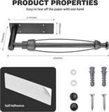 DEKAVA Paper Towel Holder Under Cabinet Wall Mount for Kitchen Towel, Self - Adhesive Bar, Rack, SUS304 Stainless Steel 13 inch (BlackA, 1) - Homesidy.com