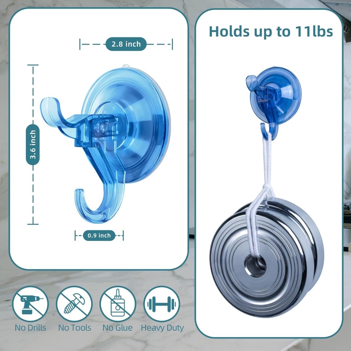 Antimbee 3 Pack Suction Cup Hooks, Clear Suction Cup Hanger, Removable Small Suction Cups for Shower, Bathroom, Glass, Door, Windows, Kitchen - Max Hanging up to 11 lbs on Smooth Surface - Homesidy.com