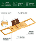 ROYAL CRAFT WOOD Bathtub Tray Caddy for Tub, Bamboo Bath Shelf, Premium Foldable Wood Bath Table, Expandable Bathtub &amp; Bathroom Accessories, New Home Gifts for Mom, Housewarming, Anniversary, Wedding - Homesidy.com