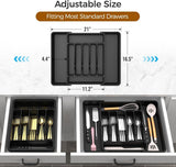 ukeetap Extra Large Expandable Silverware Organizer, BPA - Free Food - Safe Cutlery Flatware Organizer, Kitchen Utensil Drawer Organizer, Adjustable Silverware Holder for Spoons Forks Knives, Black - Homesidy.com