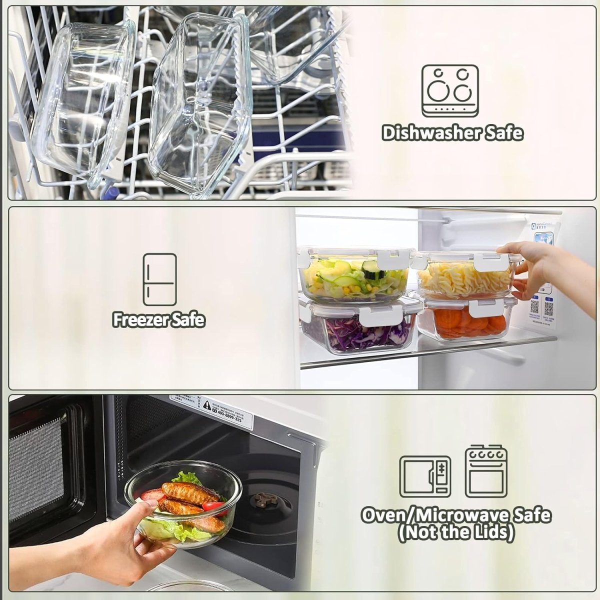 M MCIRCO 24 - Piece Glass Food Storage Containers with Upgraded Snap Locking Lids,Glass Meal Prep Containers Set - Airtight Lunch Containers, Microwave, Oven, Freezer and Dishwasher - Homesidy.com