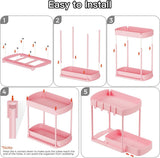 Ukeetap Multi - Purpose Pull - Out Storage Organizers, Under Sink/Cabinet Organizers and Storage for Bathroom &amp; Kitchen, Black, 12.8 Inches, 2 Packs - Homesidy.com