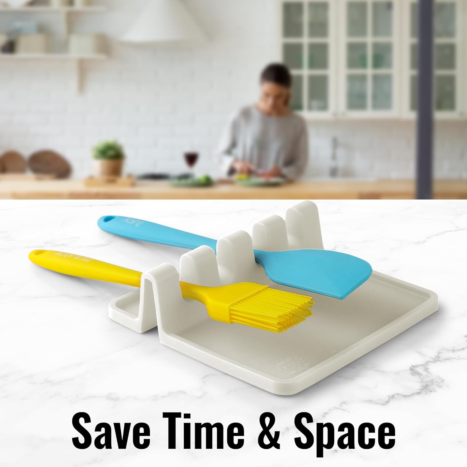 Zulay Kitchen Spoon Rest for Multiple Utensils High Heat - Resistant Silicone Drip Pad, BPA - Free Spoon Holder for Stove Top, Kitchen Gadget Holder for Ladles, Tongs, Cooking Spatula - Makes Great Gift - Homesidy.com