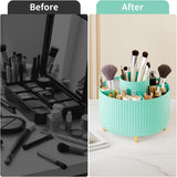 fanado 360° Rotate Makeup Brush Holder Organizer, Makeup Organizers Countertop, Makeup organization and Skincare Storage for Vanity, Desktop, Bathroom (White) - Homesidy.com